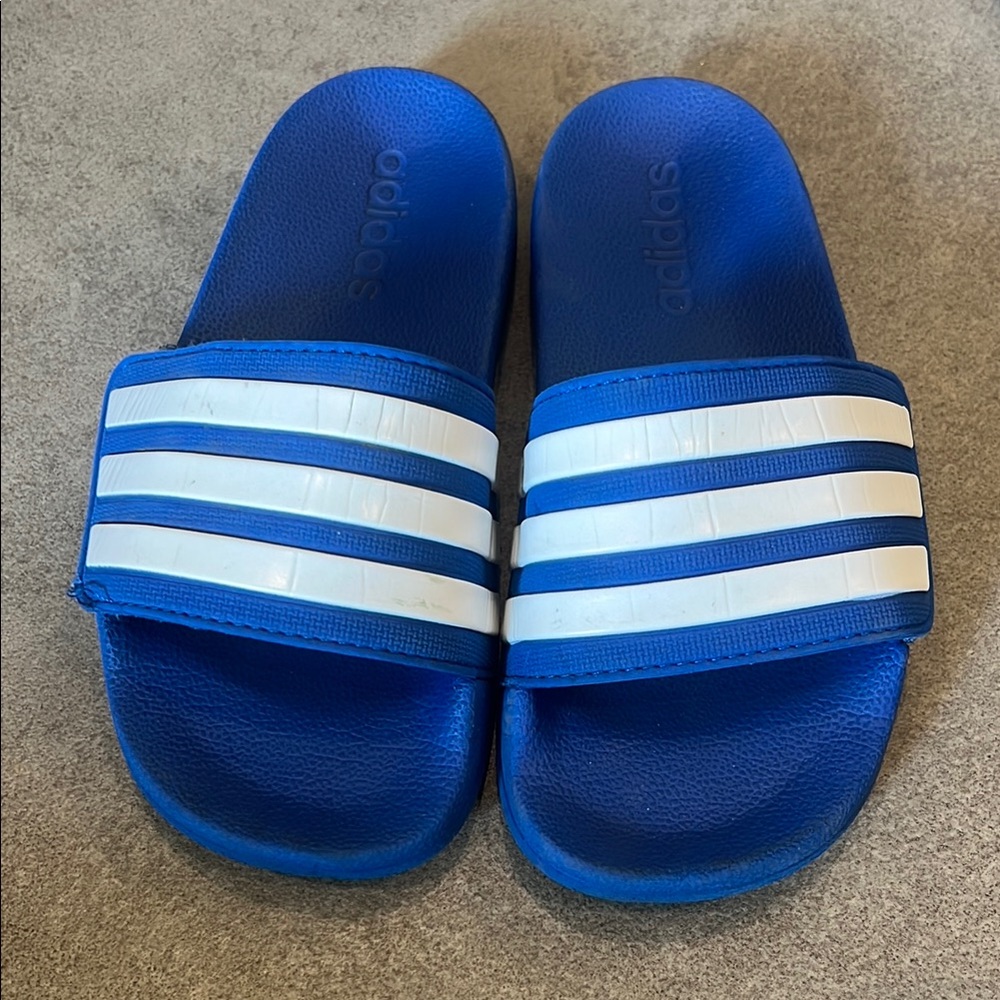Adidas Blue and White Sandals kids size 1